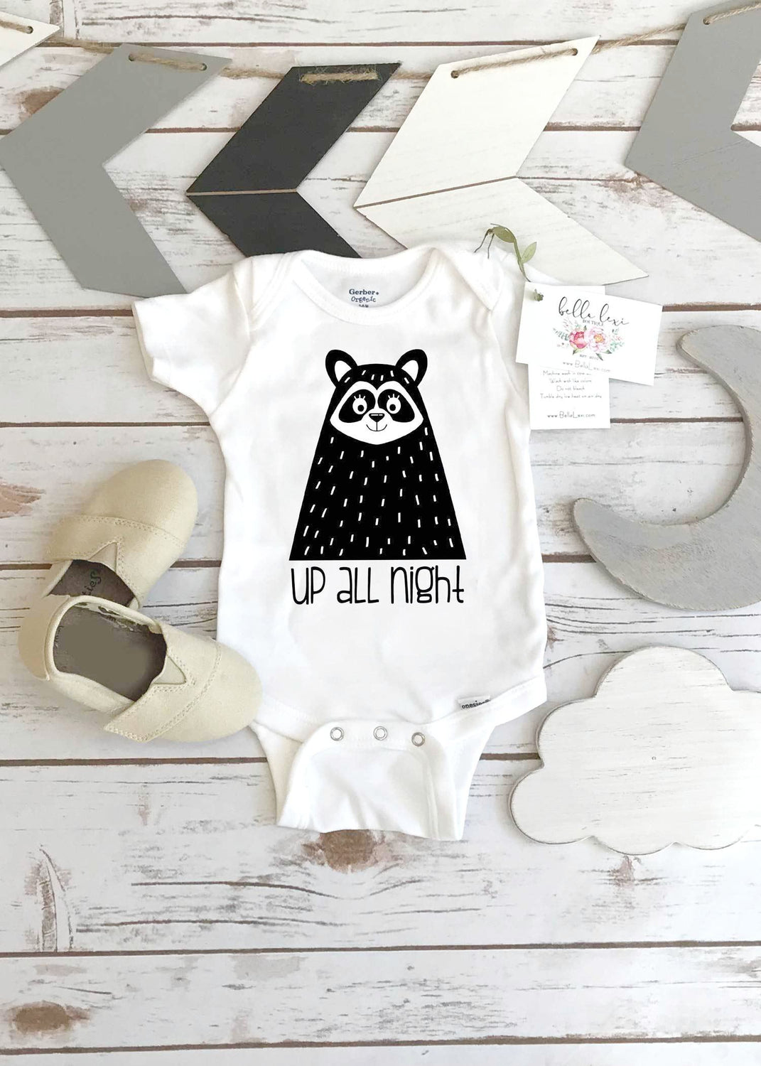 Up all Night, Raccoon Monochrome Onesie®